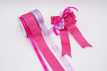 Zestaw eleganckich różowych wstążek tkanych